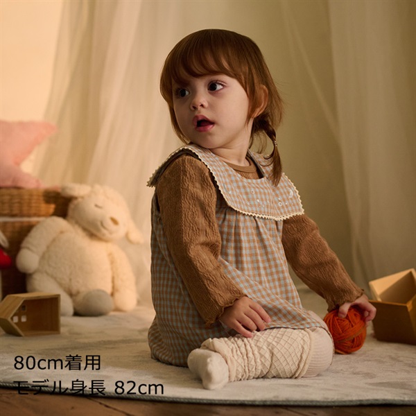 Wガーゼチェック柄チュニック ベビートップス｜子供服・ベビー服の