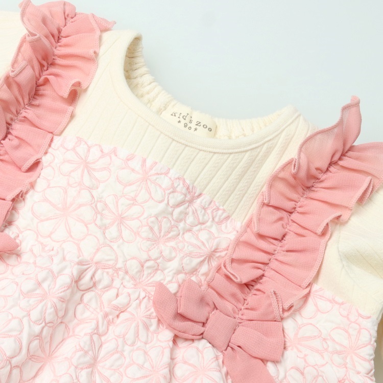 花柄重ね着風チュニックワンピース ベビートップス｜子供服