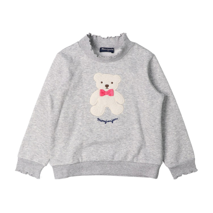 【爆温】くまアップリケ裏起毛トレーナー