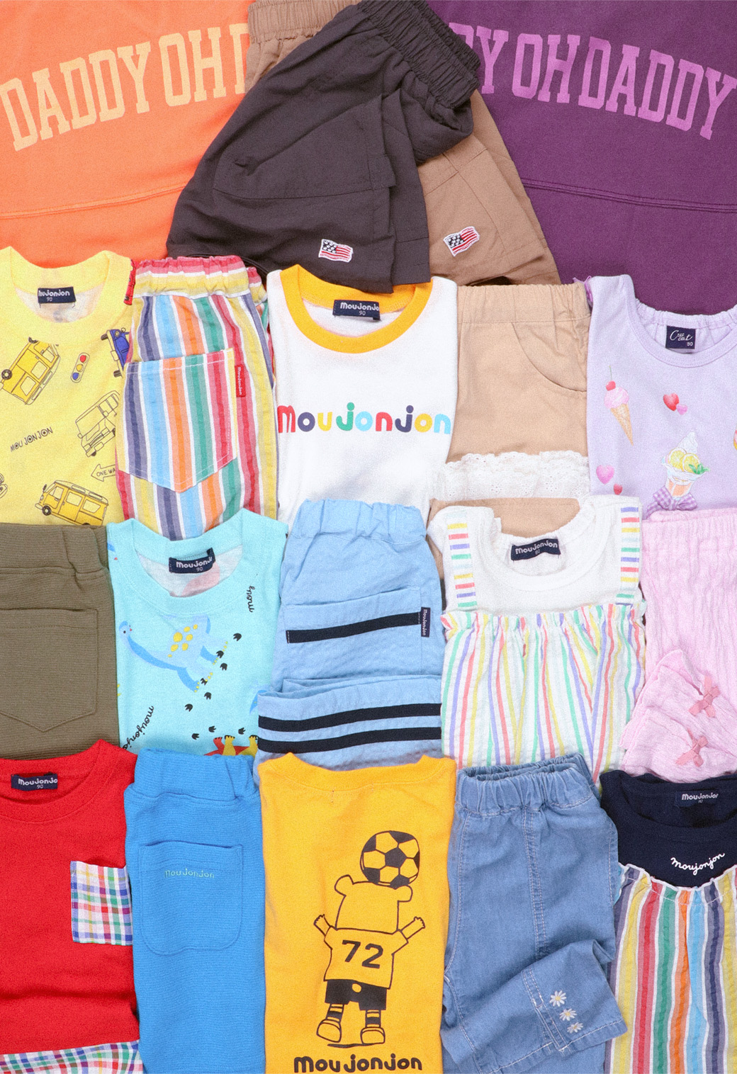 moujonjon Tシャツ・パンツ フラットレイ
