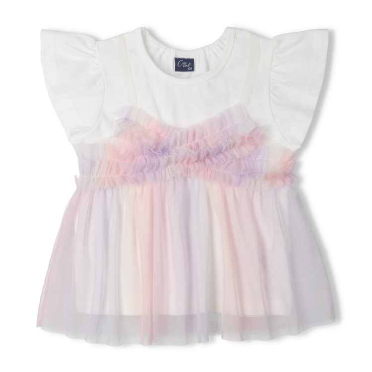 チュールキャミ半袖Tシャツ