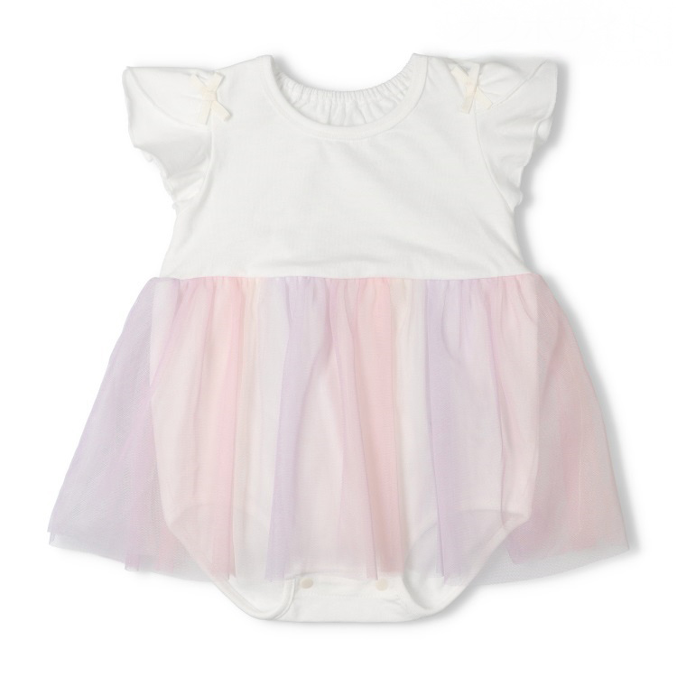 チュールスカート半袖ロンパース