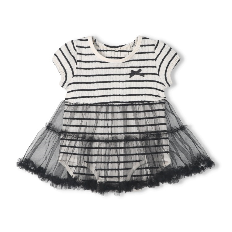 チュールスカート付半袖ロンパース