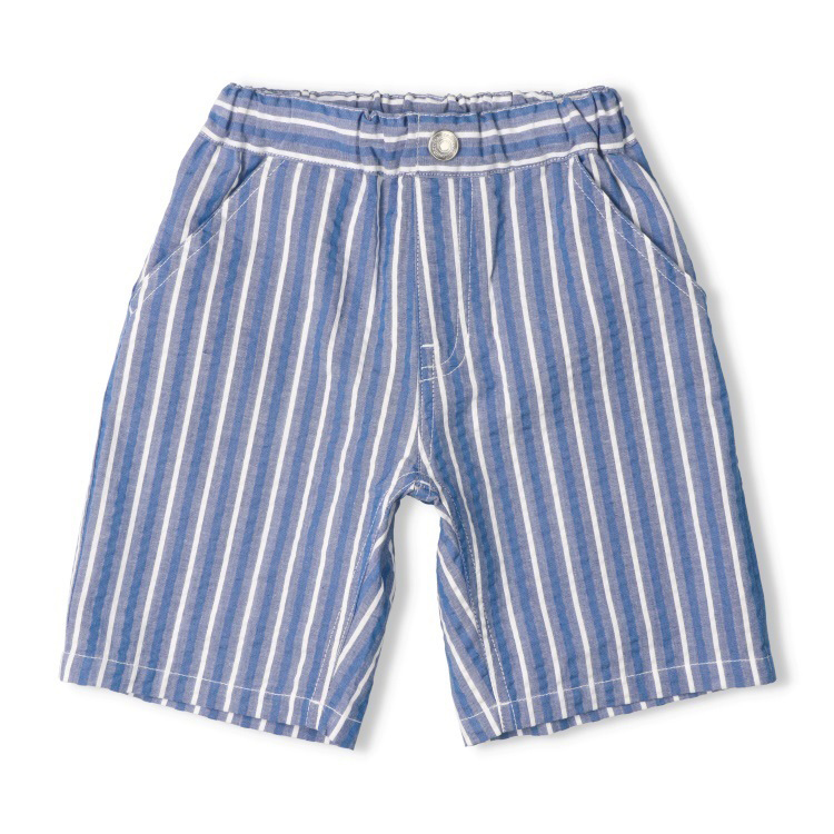 サッカーストライプ5分丈ハーフパンツ