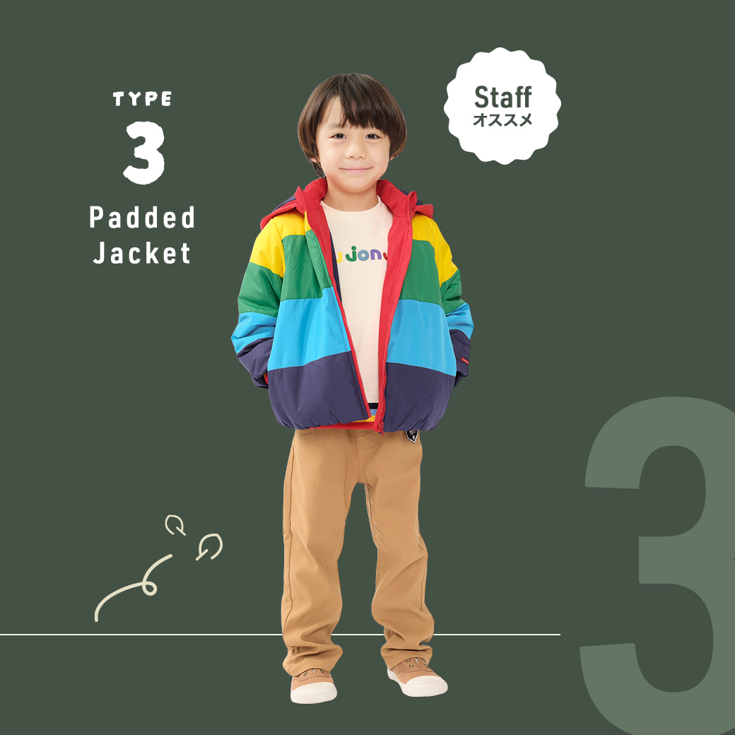 *フード取り外し防風中綿ジャケット