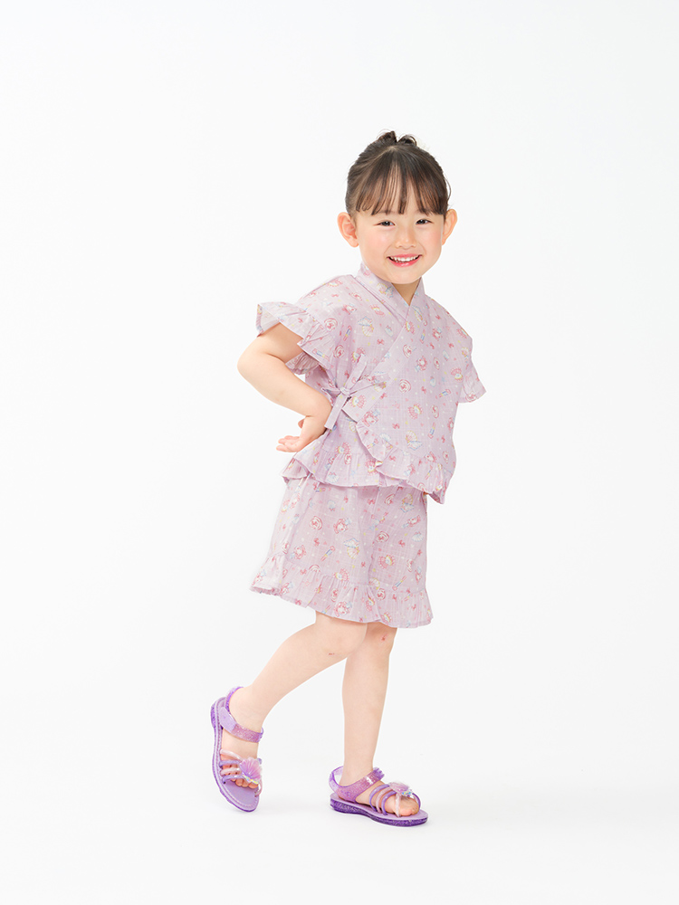【WEB限定】お花・スイーツ・ユニコーン柄甚平ラベンダー