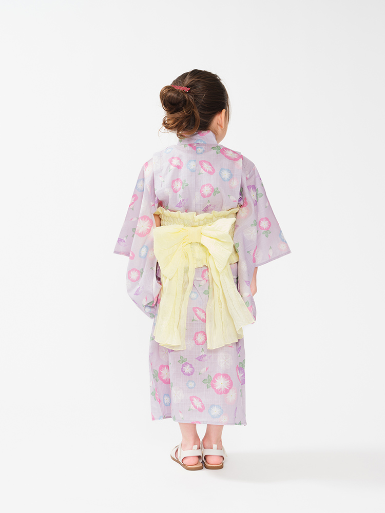 【WEB限定】朝顔柄浴衣・帯セットラベンダー