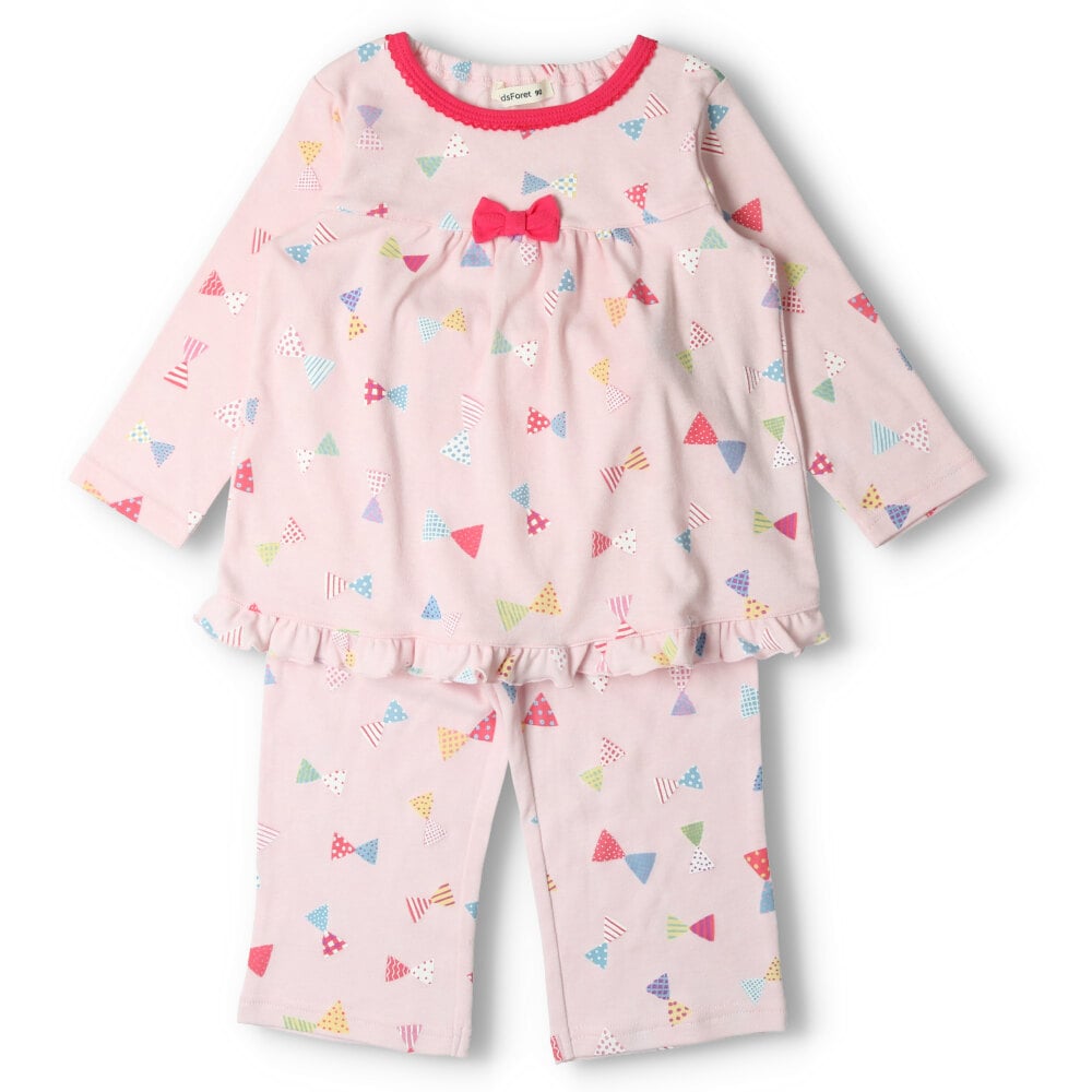 リボン柄・ロゴハート柄女の子パジャマ | 子供服の通販｜こどもの森 