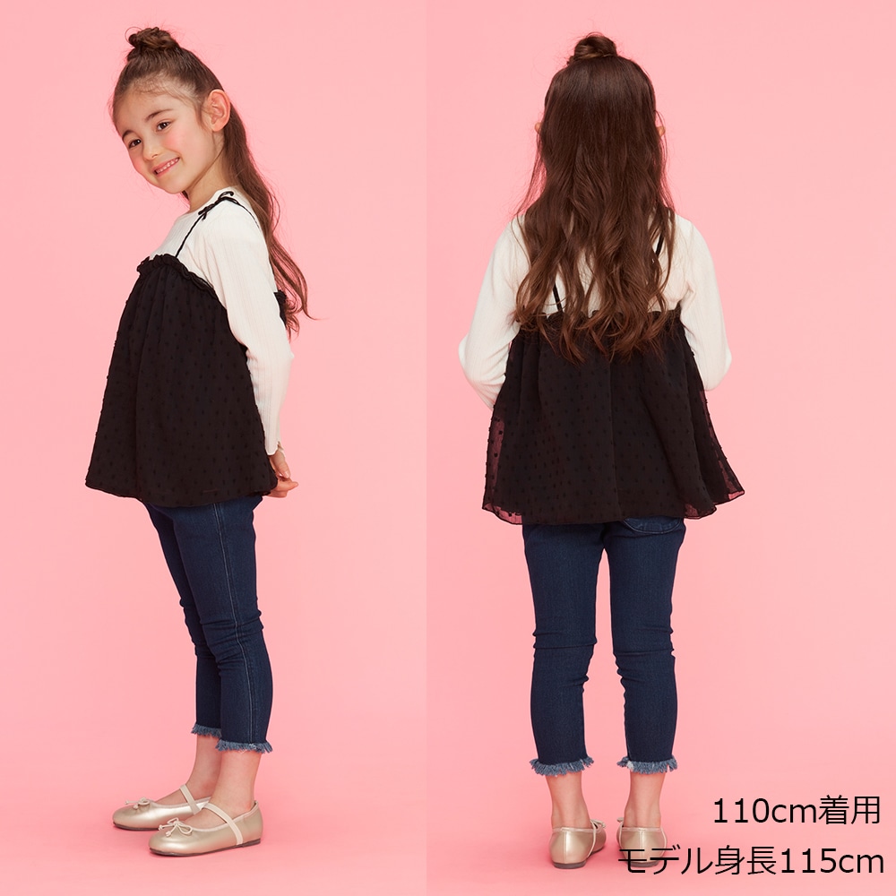 シフォンキャミ重ね着風チュニック長袖Tシャツ | 子供服の通販はこども