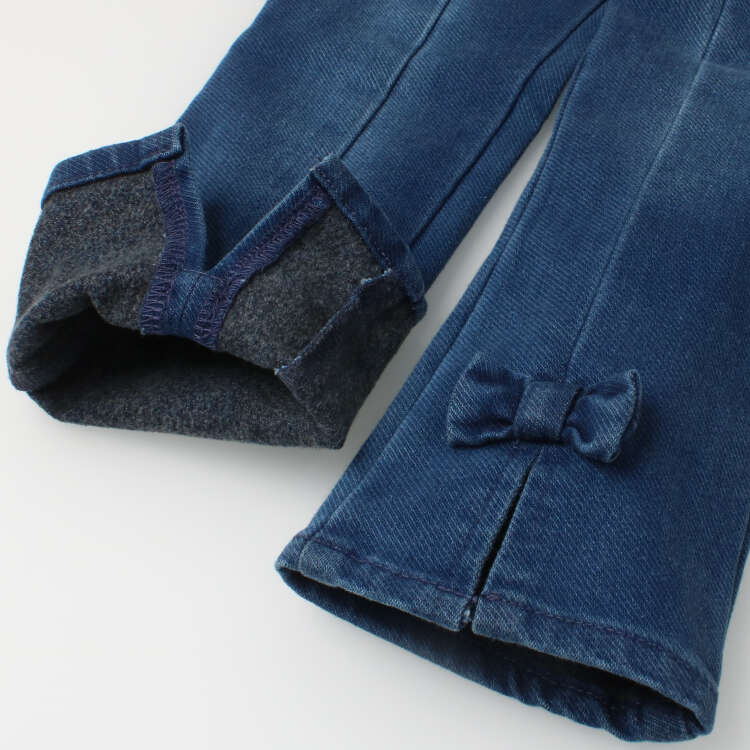 Twill denim brushed lining long pants