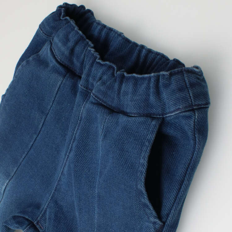 Twill denim brushed lining long pants