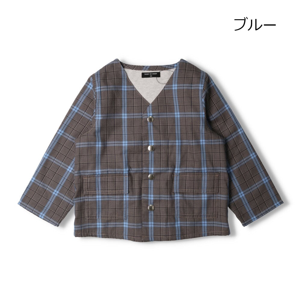 グレンチェックノーカラージャケット | 子供服の通販はこどもの森