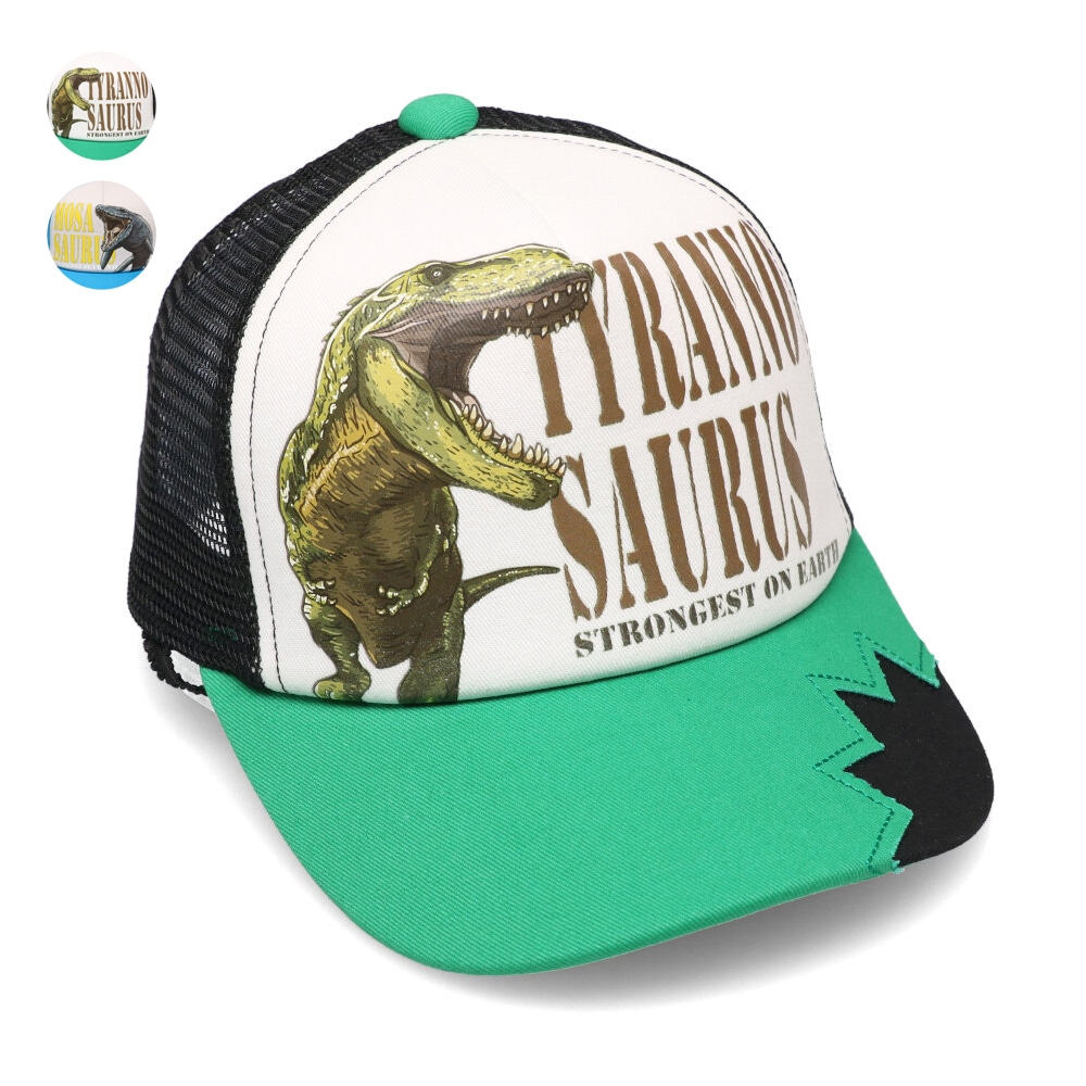 【期間限定10%OFFクーポン対象】恐竜プリントメッシュキャップ・帽子