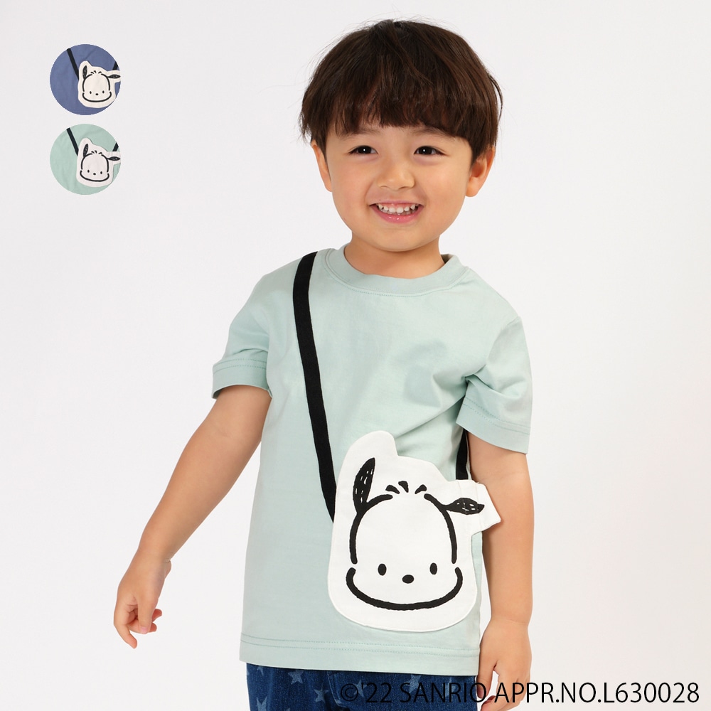 kid´s zoo×Sanrio characters ポチャッコポシェット風半袖Ｔシャツ(パープル, 110cm)