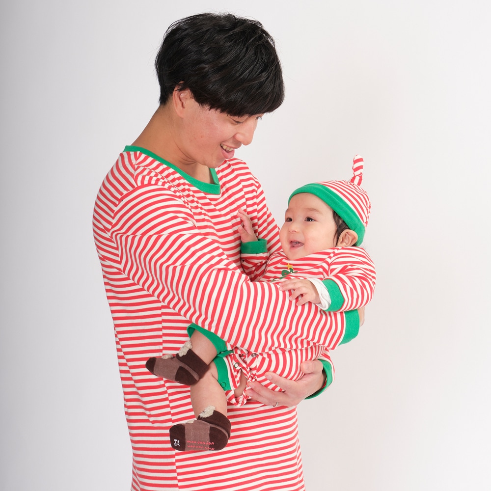 【親子お揃い】クリスマスツリーボーダーパジャマ