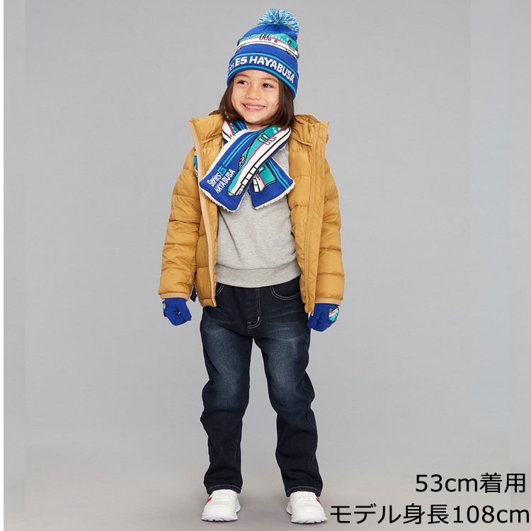 JR Shinkansen/freight train pattern knit hat