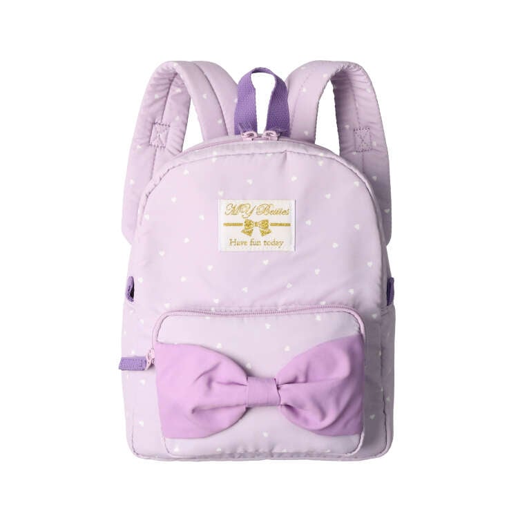 Heart pattern backpack with water repellent ribbon