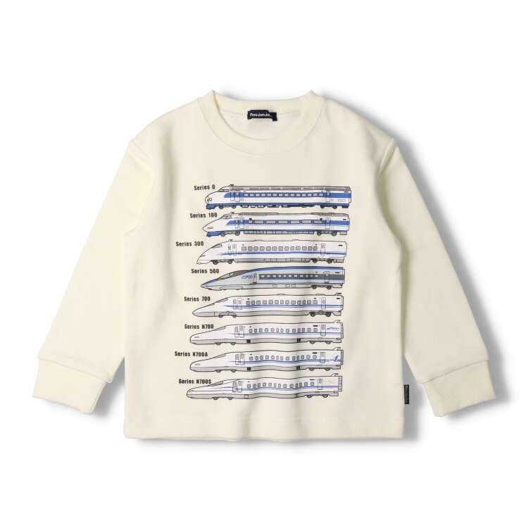 Past Shinkansen train print fleece sweatshirts