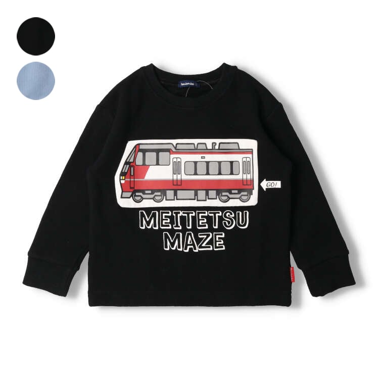Meitetsu train maze print fleece sweatshirt