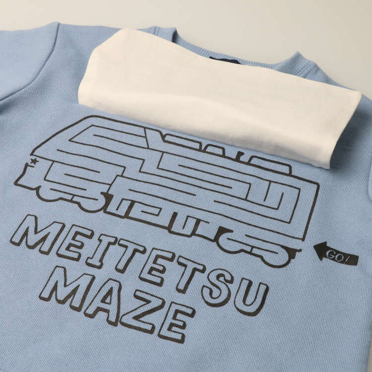 Meitetsu train maze print fleece sweatshirt