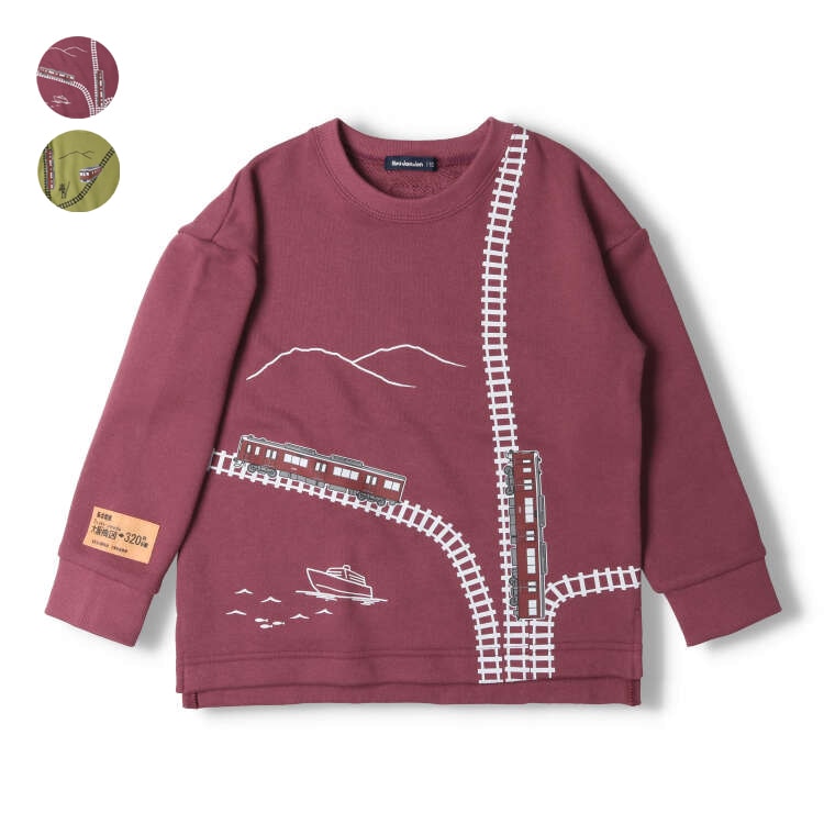 Hankyu Railway track fleece sweatshirt