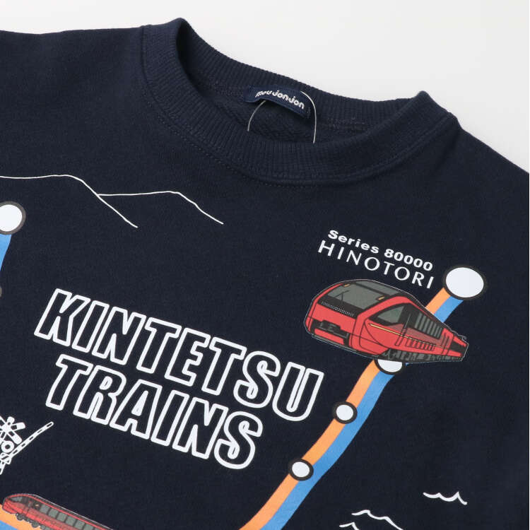 Kintetsu train route map fleece sweatshirt