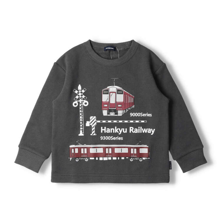 Hankyu train printed fleece sweatshirt