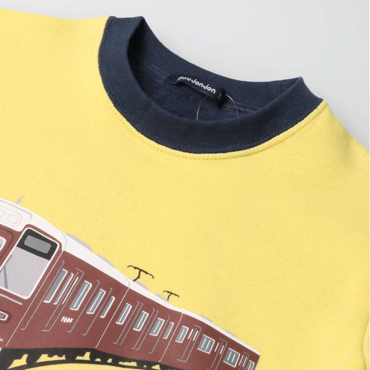 Hankyu train printed fleece lining sweatshirt