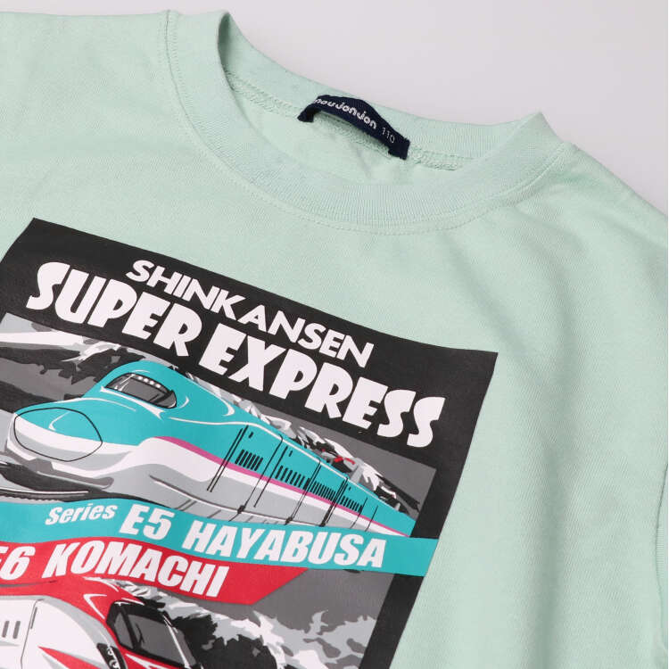 Shinkansen train print long-sleeved T-shirt