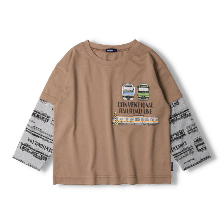 Conventional line train layered long sleeve T-shirt