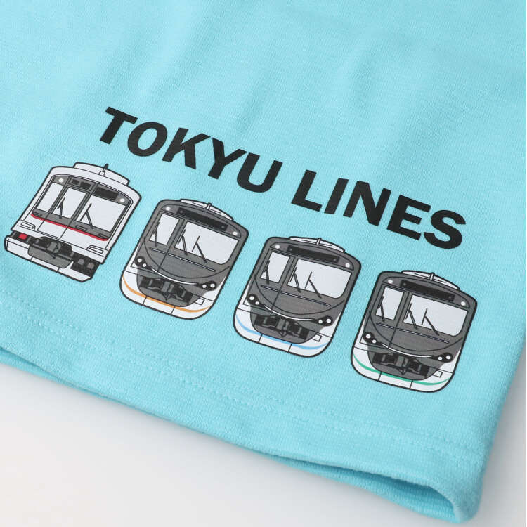 Ripple milling Tokyu Corporation train print T-shirt