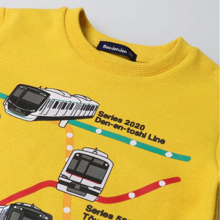 Ripple milling Tokyu Corporation route map train print T-shirt