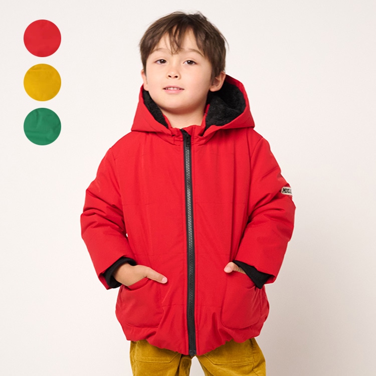 Windproof plain jacket with padding (red, 130cm)
