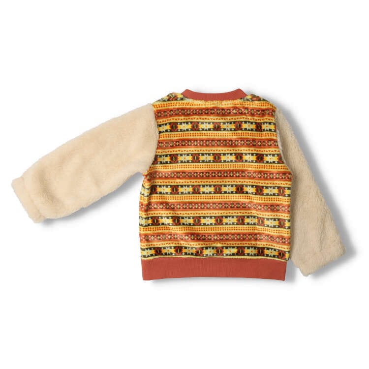 Fair Isle pattern sleeve boa sweatshirt