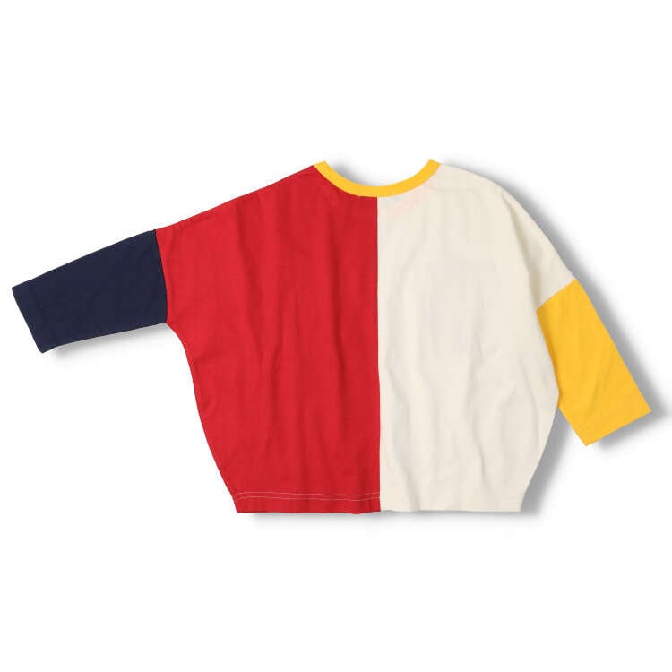 Crazy color combination wide long sleeve T-shirt