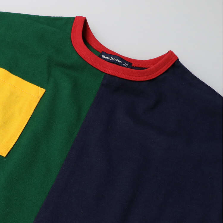 Crazy color combination wide long sleeve T-shirt