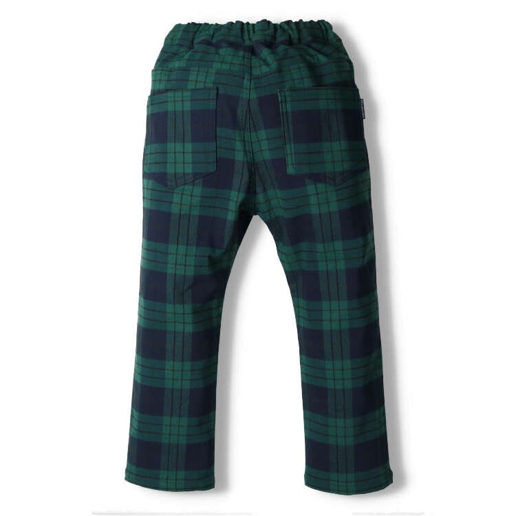 Check pattern fluffy twill brushed lining pants