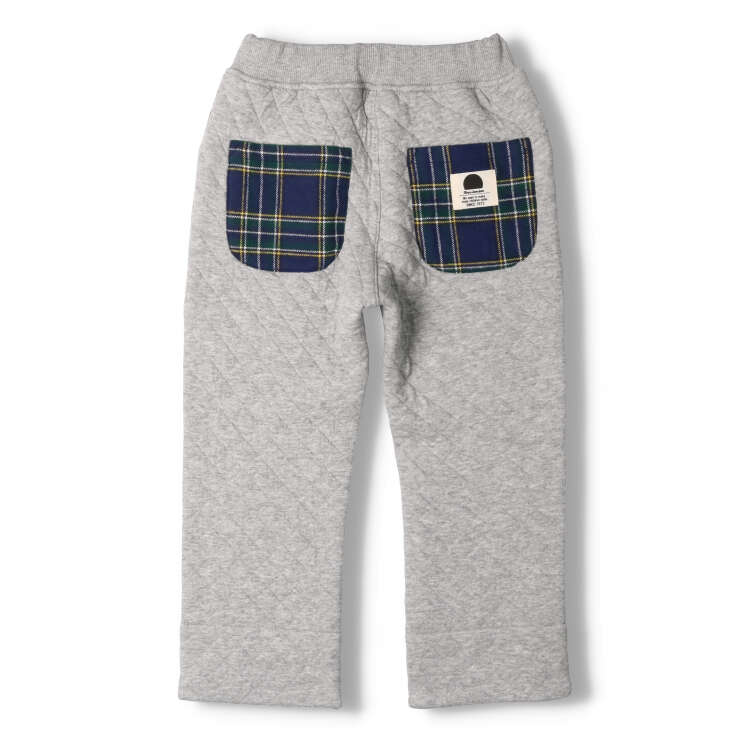 Knit quilt check long pants
