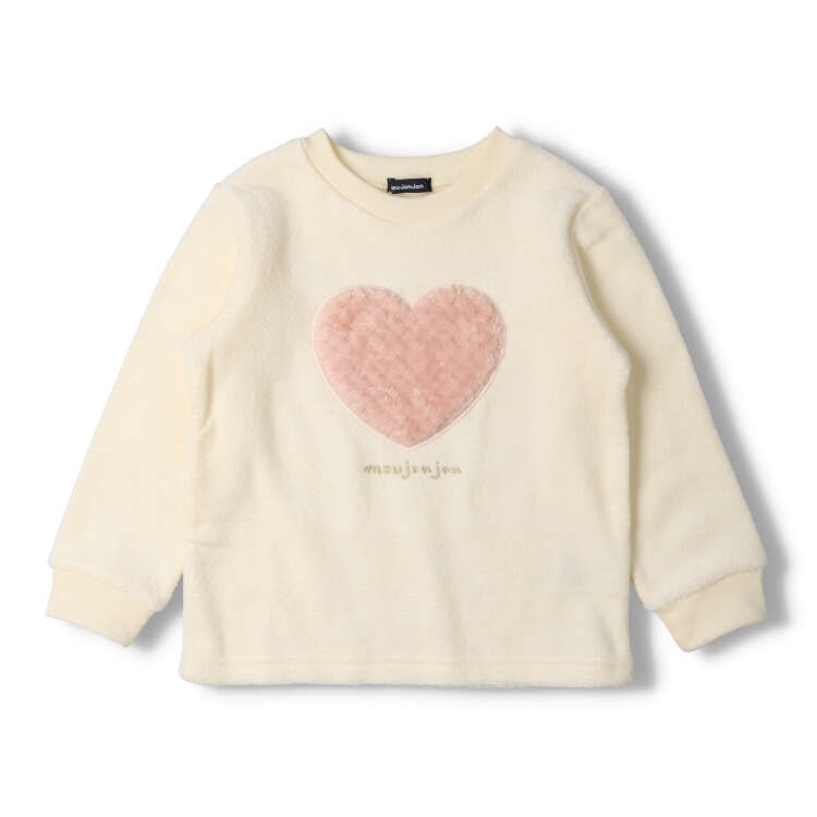 Boa heart bouclé brushed lining sweatshirt
