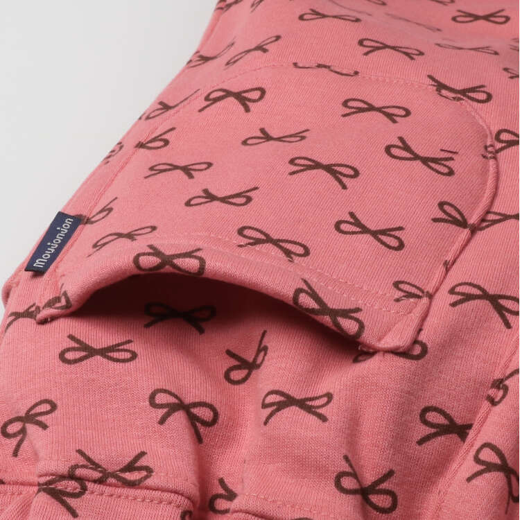 Ribbon pattern super warm brushed lining long pants