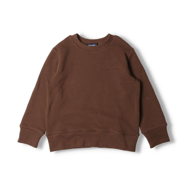 Plain sweatshirt with fluffy fleece logo embroidery