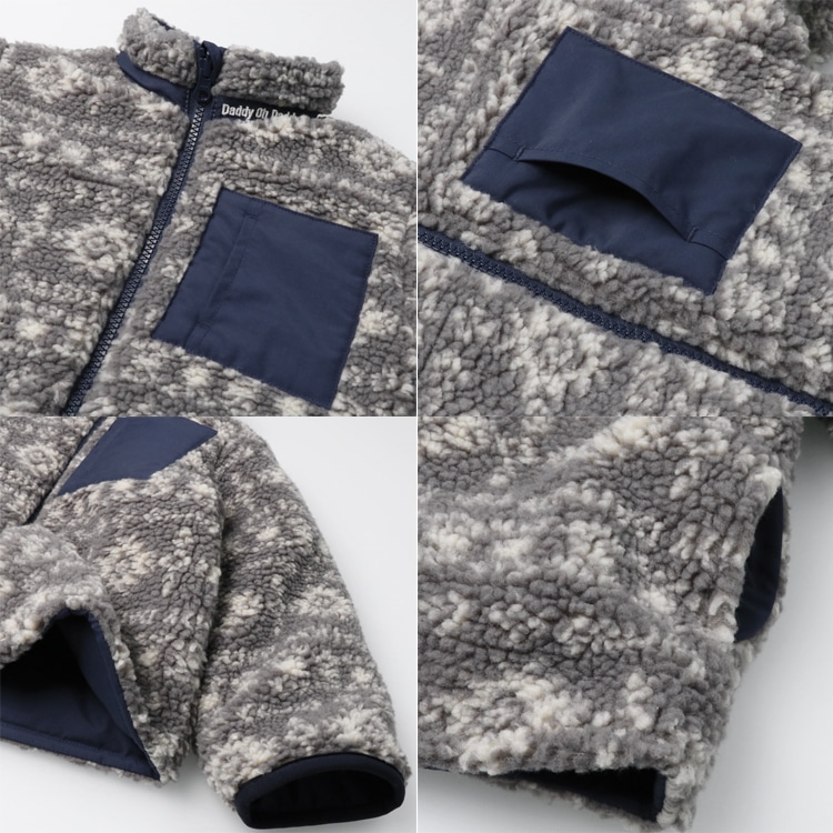 Native pattern boa reversible jacket