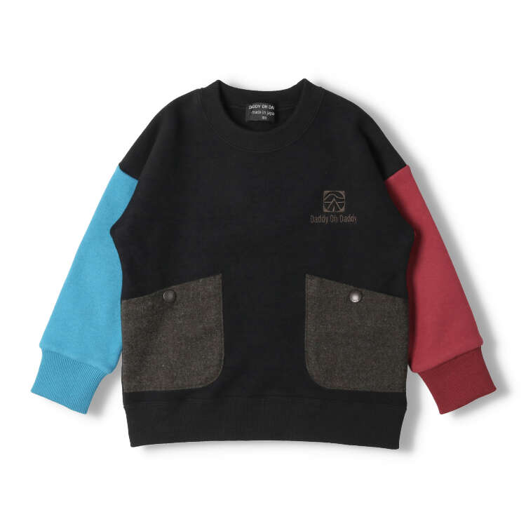 Mid-air brushed lining bicolor sweatshirt