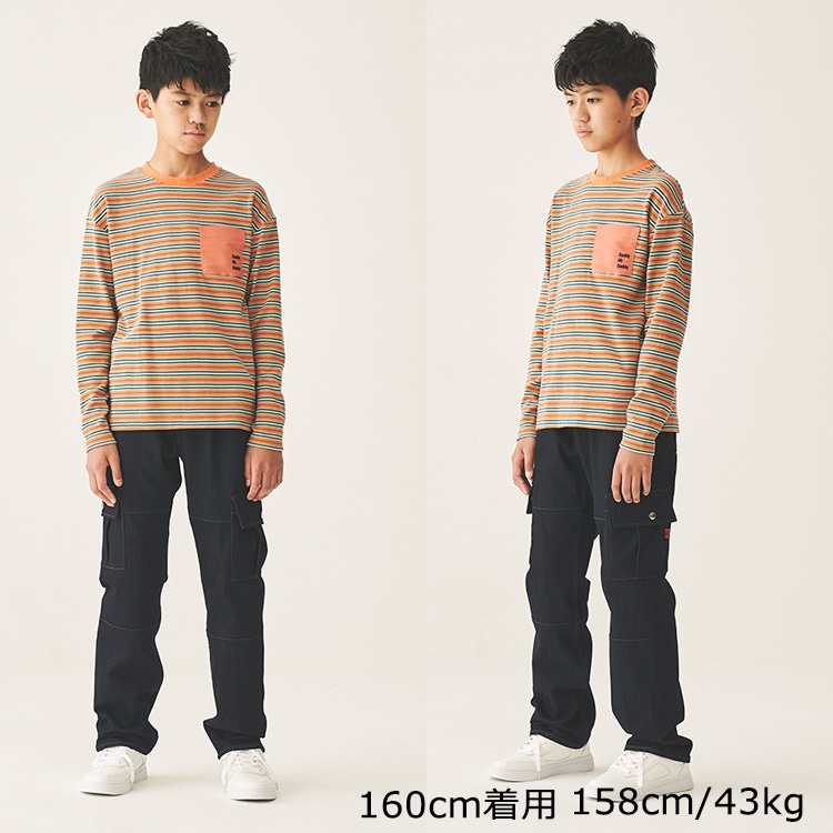 波纹边框口袋T恤（150cm-160cm）
