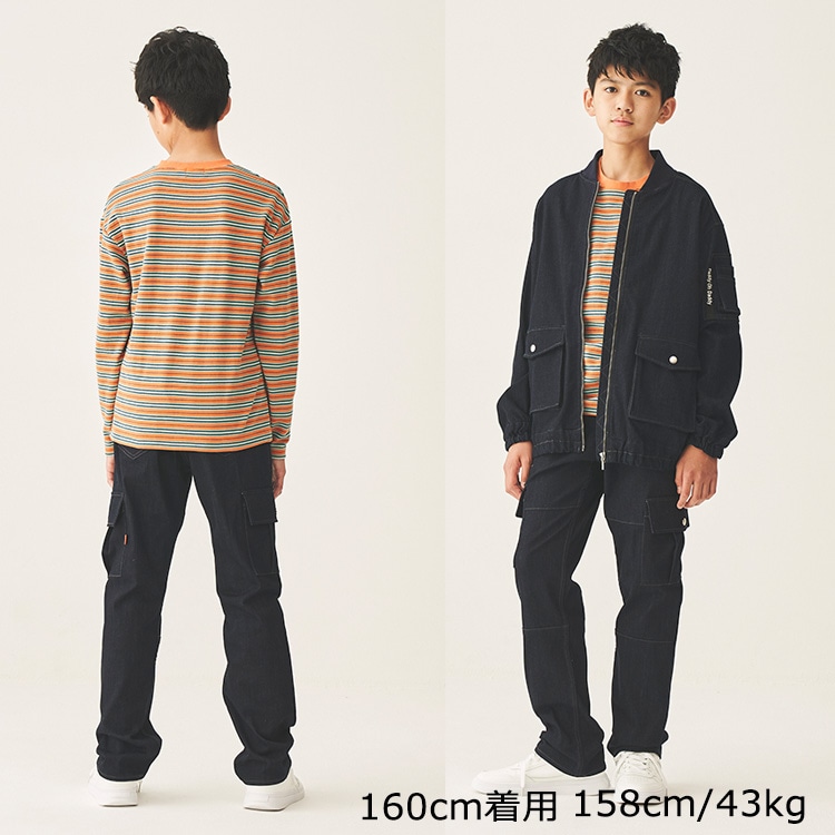 波纹边框口袋T恤（150cm-160cm）