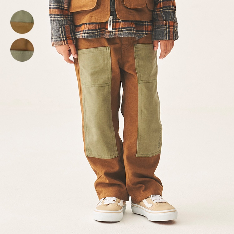 *Flame retardant twill straight pants (khaki green, 140cm)