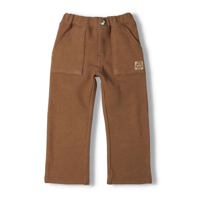 Brushed lining straight long pants