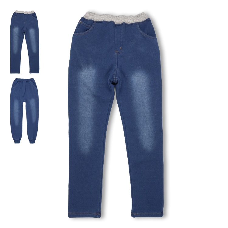 靛藍超保暖拉絨裡長褲（150cm-160cm）（直筒160cm）