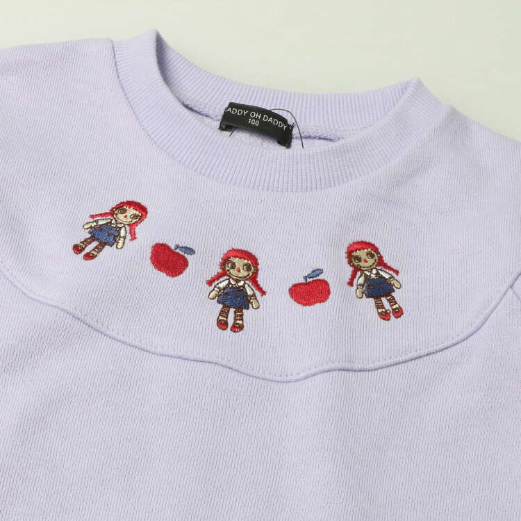 Dadiko embroidery A-line fleece sweatshirt