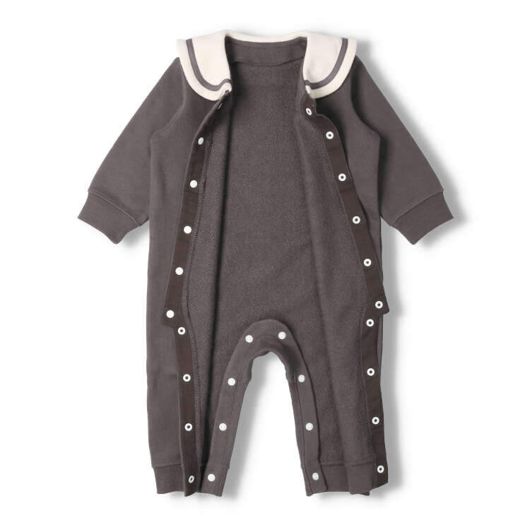 All romper with soft fleece collar